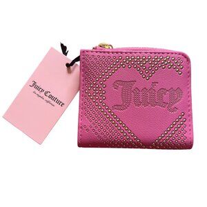 Juicy Couture Pink Wallet With Gold Studded Heart Design & Tag